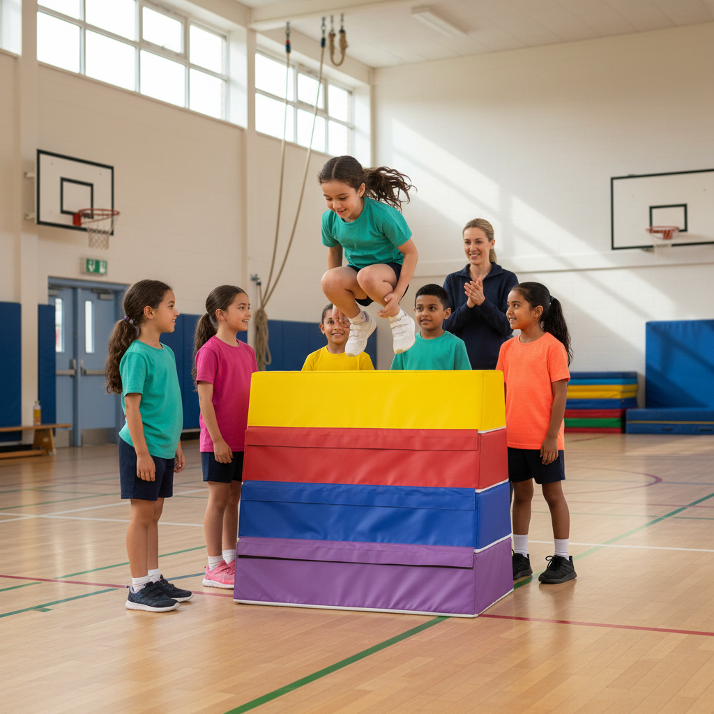 Premium 4 Tier Foam Vaulting Box for Young Gymnasts - Soft Vinyl with EPE Foam for Safe Training