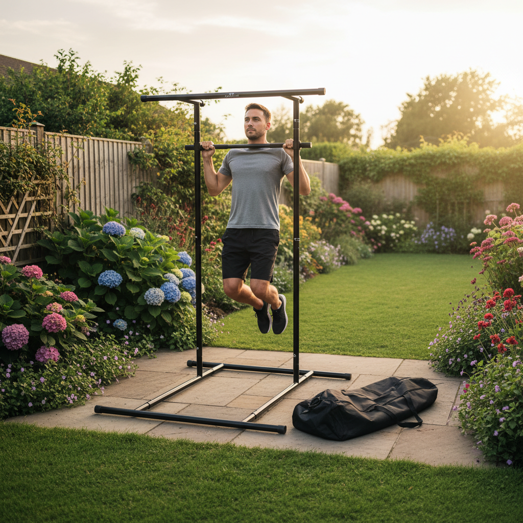 Professional Portable Pull-Up Rack with Carry Bag - Versatile Bodyweight Training Equipment for Home or Gym Use