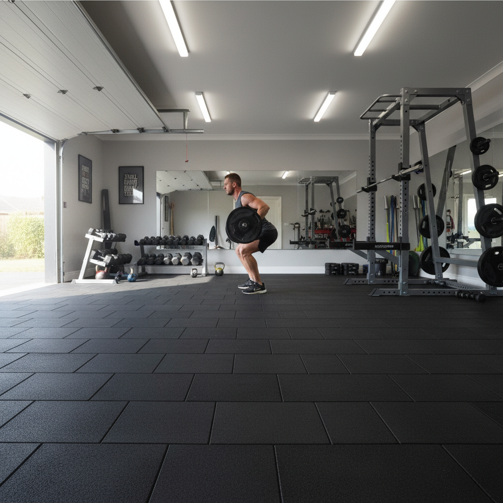 Premium Heavy Duty Gym Rubber Flooring Mats 27m2 Package with 108 Tiles in Multiple Thickness Options
