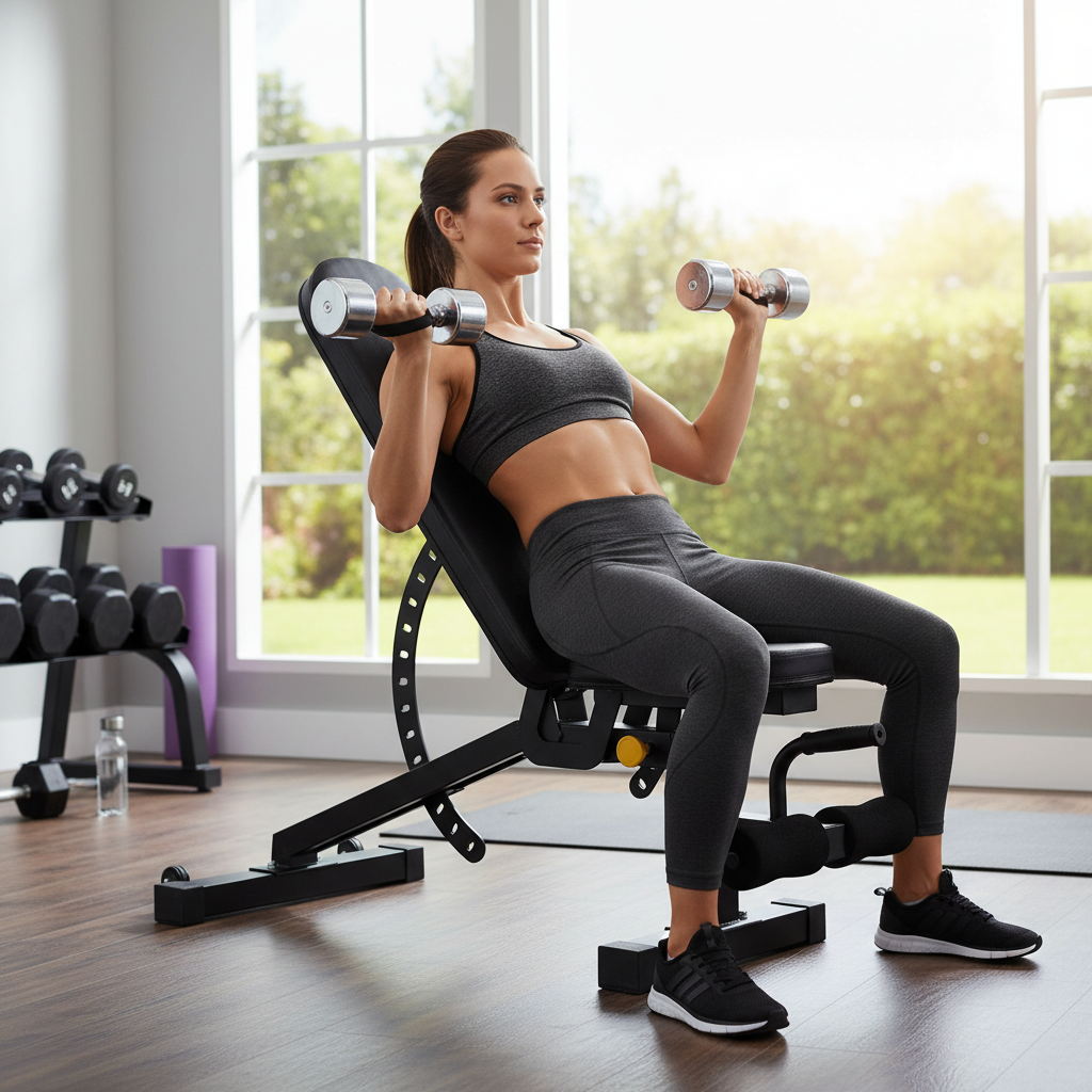 Premium Adjustable Weight Bench with 14 Backrest Positions, 400kg Capacity, and Built-in Wheels for Home and Light Commercial Use