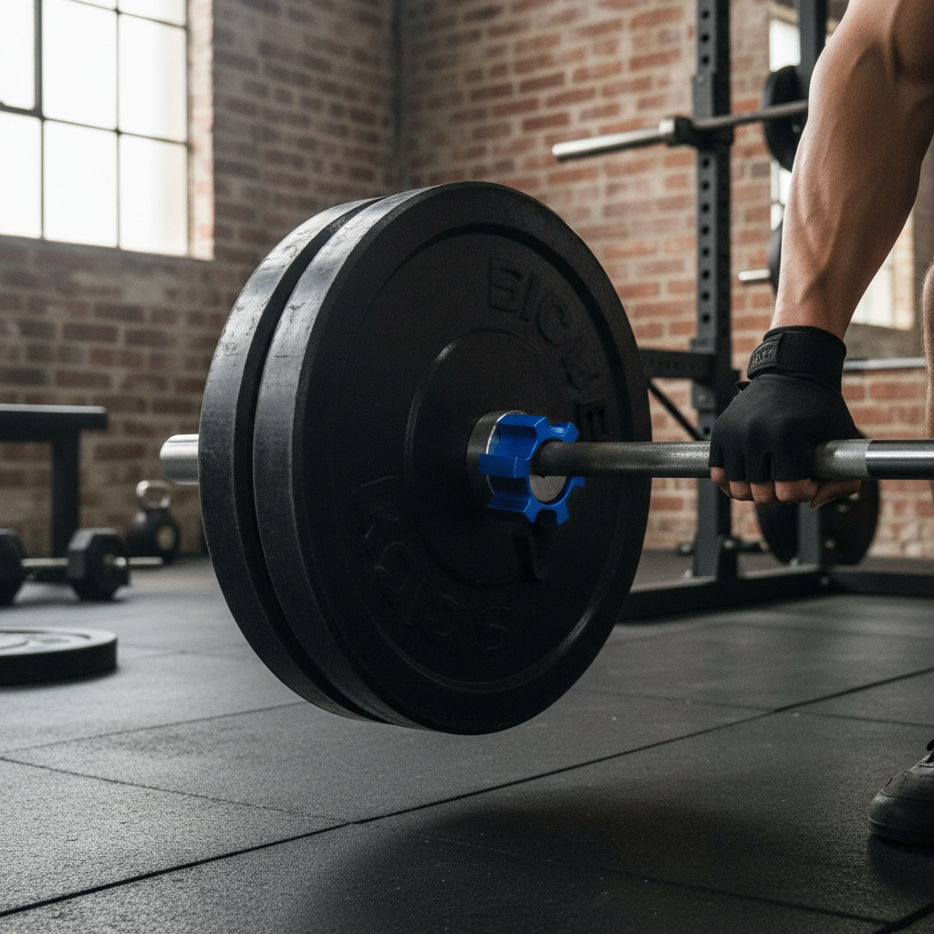 Premium Aluminium Barbell Clamps with Quick-Release Mechanism for Olympic Barbells - Durable and Lightweight Red Clips (Pair)