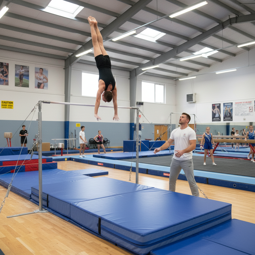 Premium Folding Crash Mat - 4ft x 8ft x 8" Thick, Bi-Fold Design for Safe Landings in Gymnastics, Martial Arts, and Fitness Training