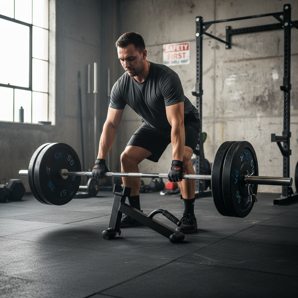 Professional Heavy Duty Deadlift Bar Jack - Effortless Barbell Loading with Ergonomic Handles and Durable Steel Construction