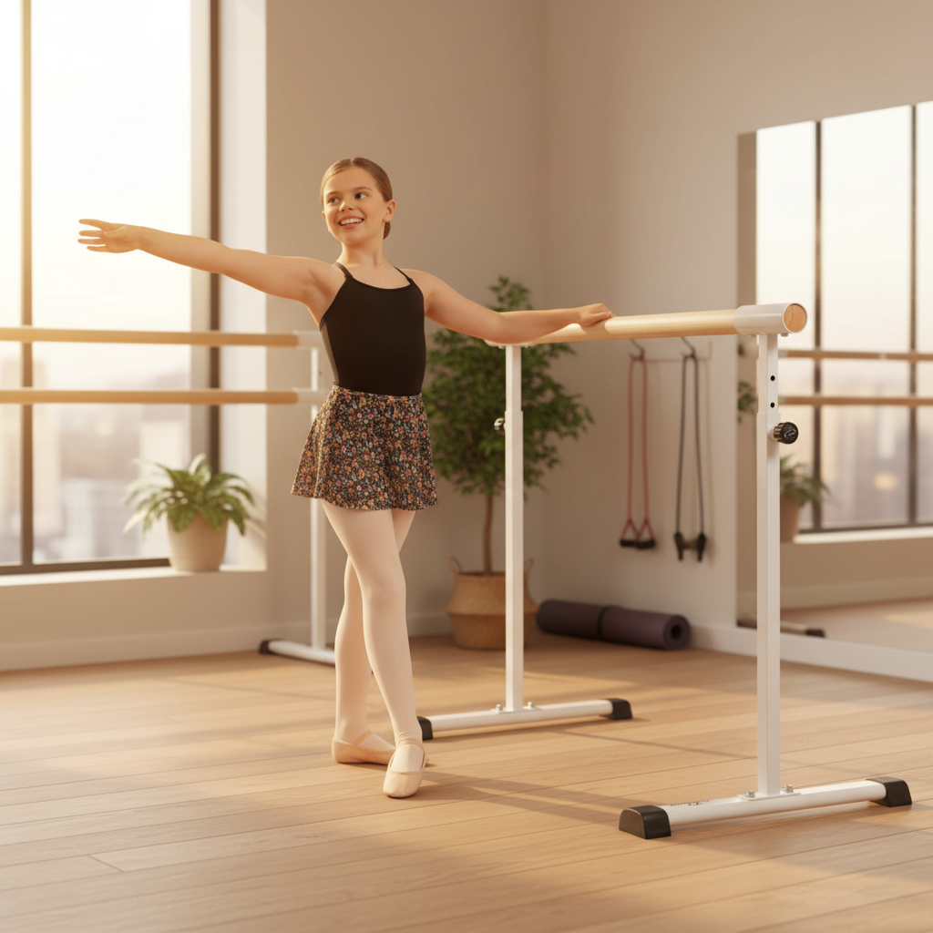 Premium Portable Ballet and Stretch Barre 150cm with Adjustable Height and Anti-Slip Feet for All Ages