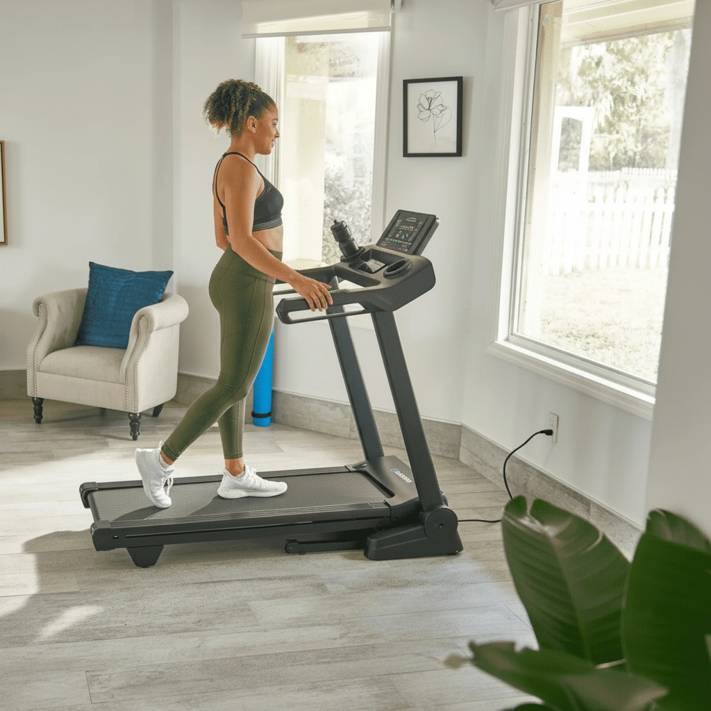 Premium Folding Connected Treadmill with Bluetooth, 1.75 HP Motor and 12 Levels of Incline for Interactive Workouts