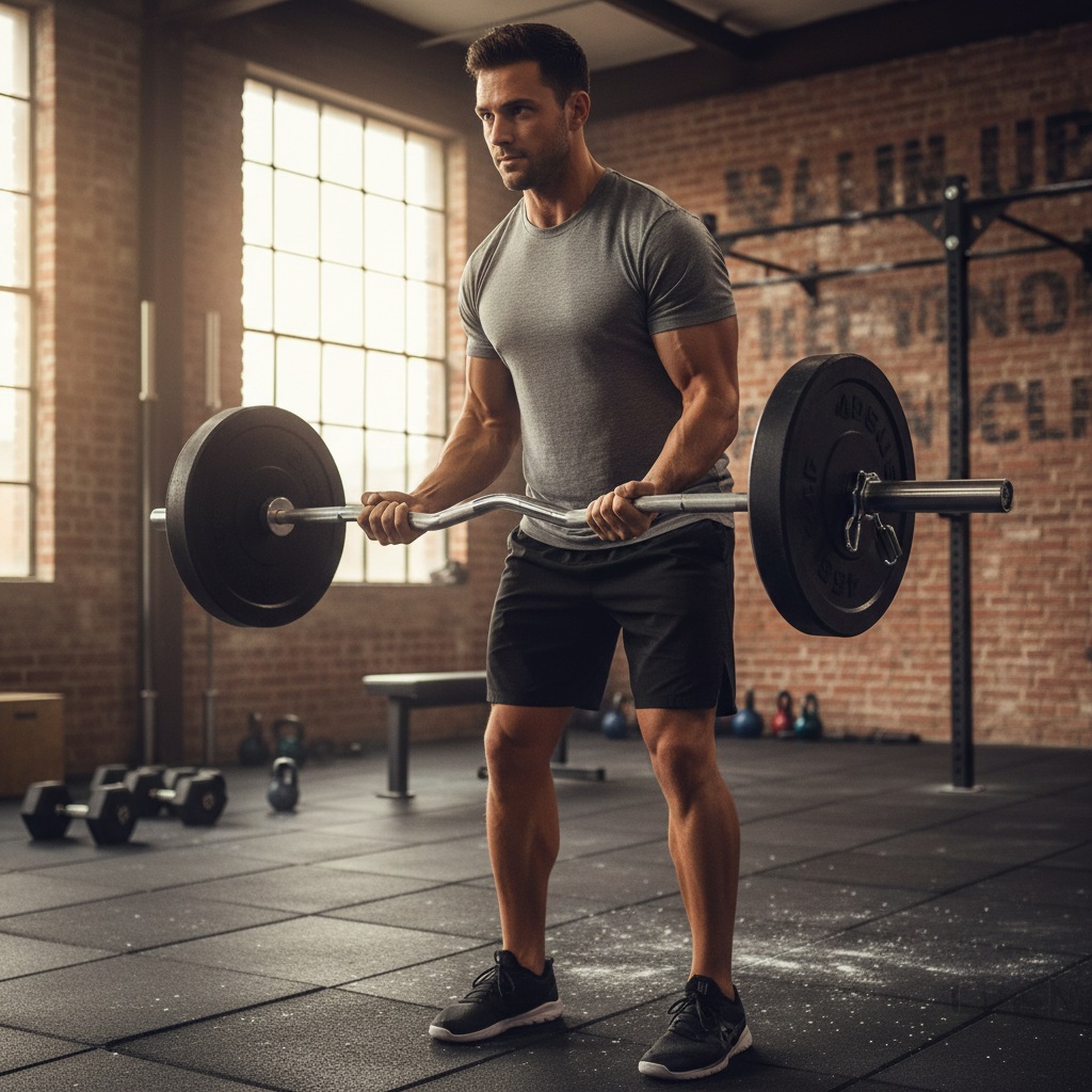 Professional Olympic 4ft Curl Bar with Knurled Handles and 500lbs Capacity for Arm and Upper Body Training