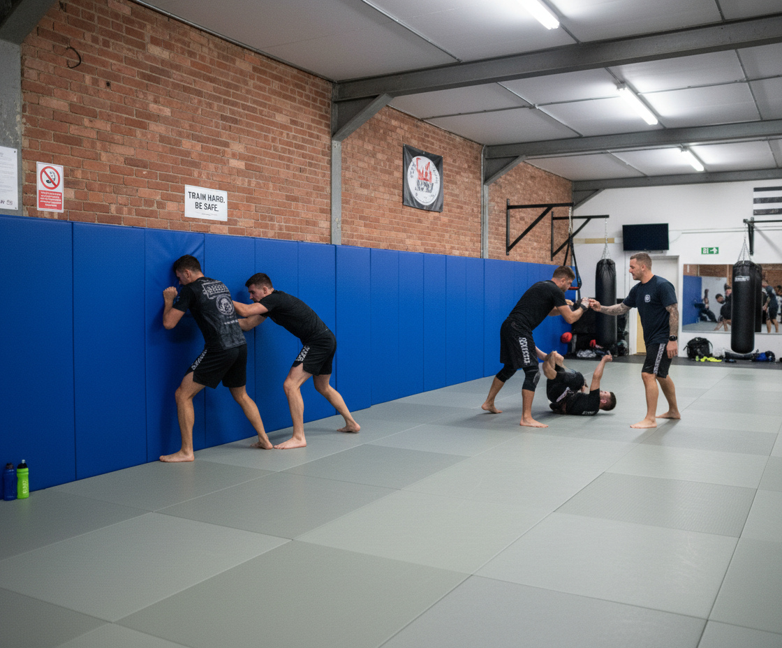 Premium Wall Mats for MMA and Gymnastics - 1.83m x 0.61m x 50mm Blue Padding - High-Quality Professional Grade for Industrial and Commercial Applic...