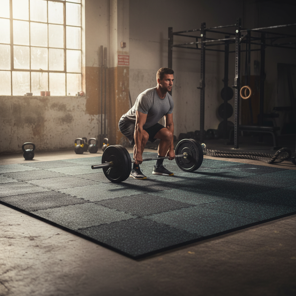 Premium Heavy Duty Gym Mats with Self-Locking Feature and Green Fleck Design for Professional Training Areas