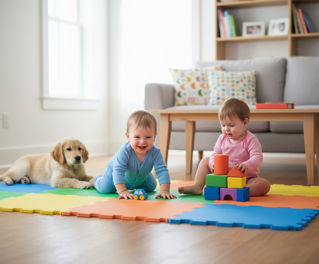 Premium Foam Play Mats Pack of 6 - Colorful 60cm x 60cm Non-Toxic Kids Mats for Play Rooms