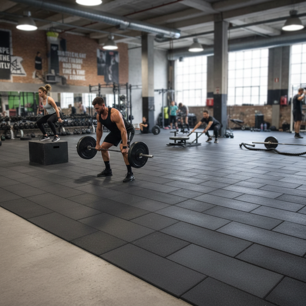 Premium Heavy Duty Rubber Gym Flooring Tiles - 100cm x 50cm, 20mm Thick for Weightlifting and CrossFit