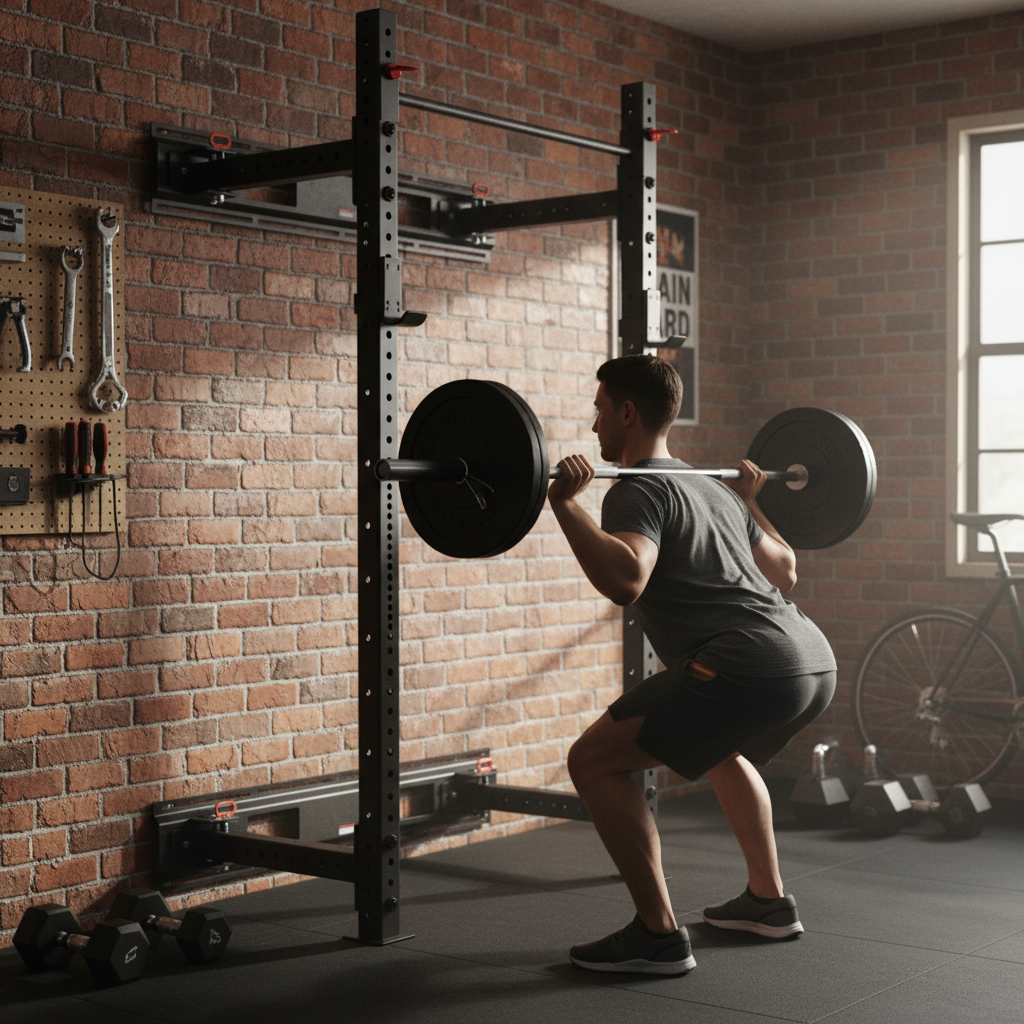 Premium Foldable Squat Rack with Heavy Duty Construction, Adjustable Pull-Up Bar, and High Load Capacity for Home Gym