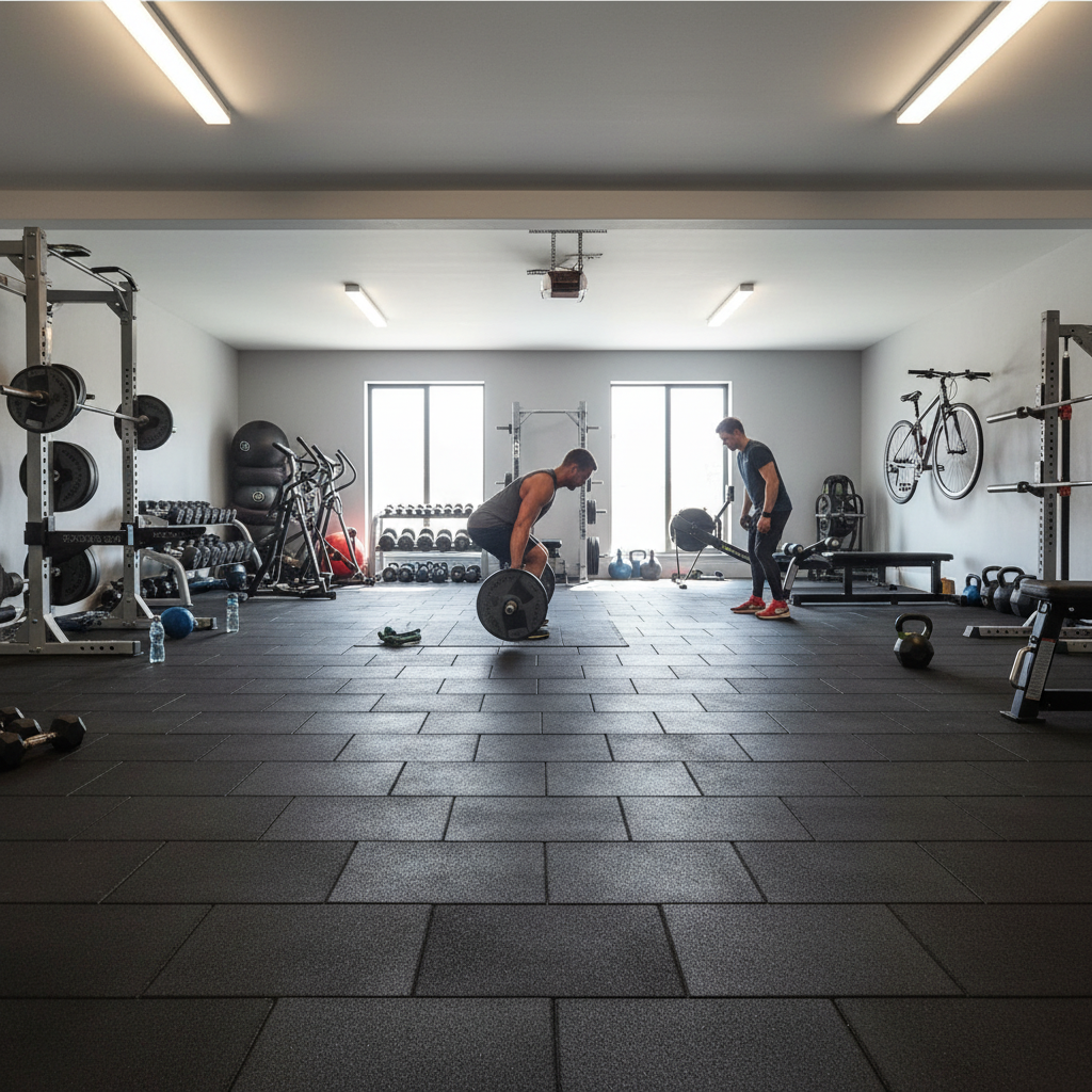Premium 55m2 Triple Garage Package with Heavy Duty Rubber Gym Flooring Mats - 3 Thickness Options for Safety and Durability