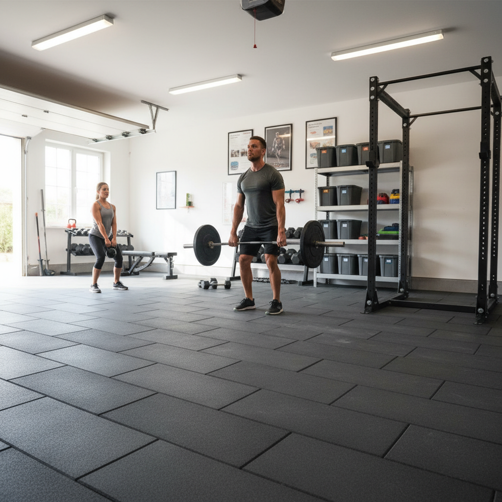 Premium 36 Gym Flooring Tiles in Grey - Heavy Duty Rubber for Home and Commercial Use, Easy Installation and VOC Tested