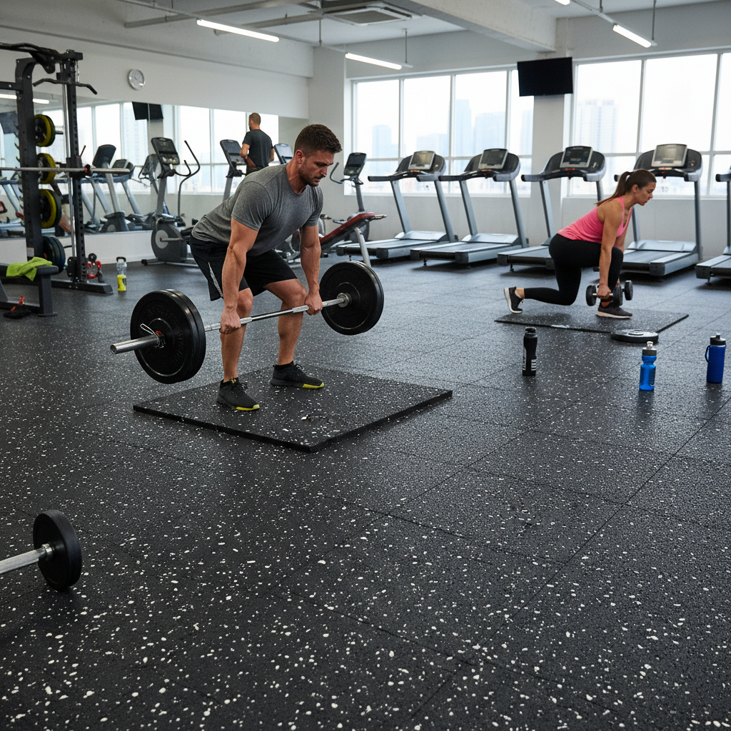 Premium 4mm Rubber Gym Flooring Rolls for Home and Commercial Use - Durable, Slip-Resistant, Low-Maintenance Mats in Multiple Lengths