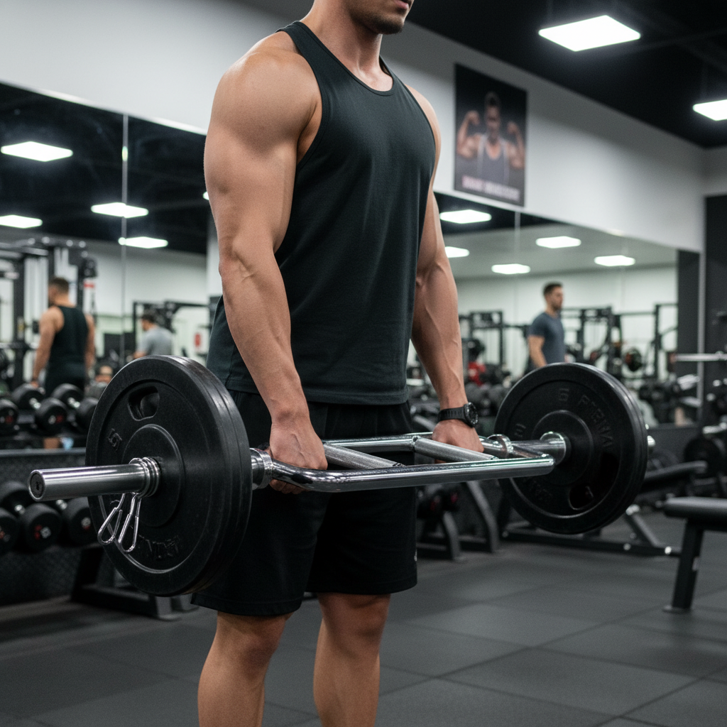 Premium Olympic Tricep Barbell Made from Hardened Steel with 10kg Weight and 85cm Length for Effective Weight Lifting