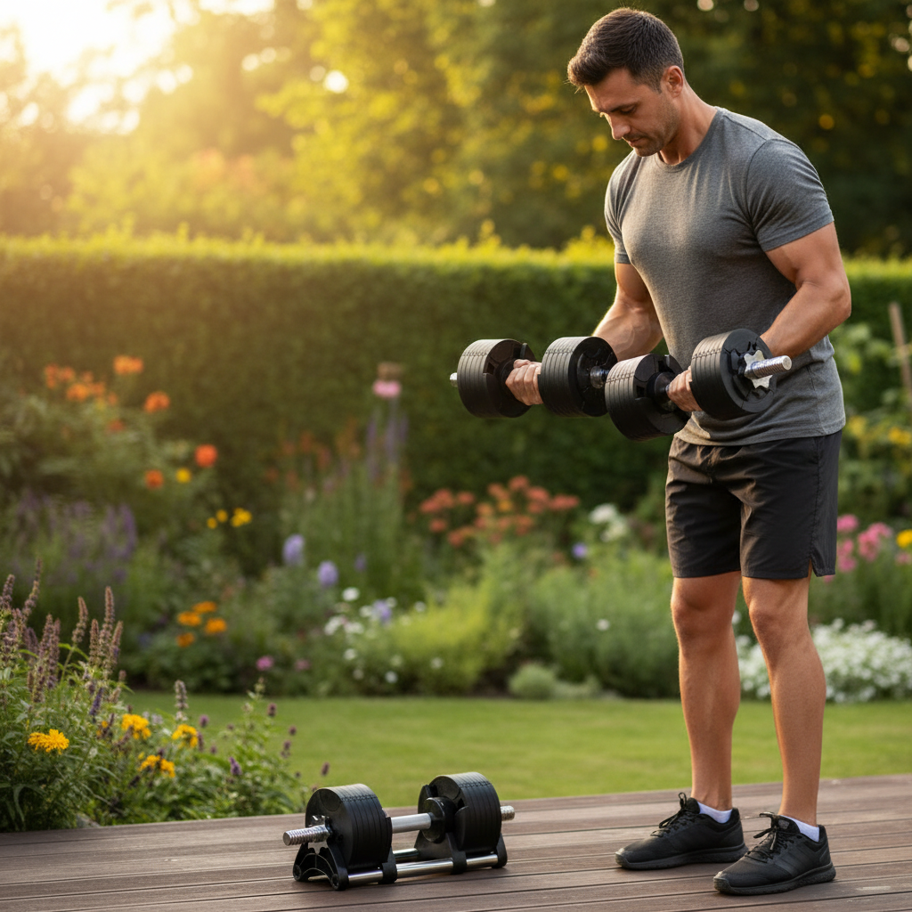 Premium 24kg Adjustable Dumbbells Pair - 12-in-1 Weight System with 2kg Increments for Home Fitness