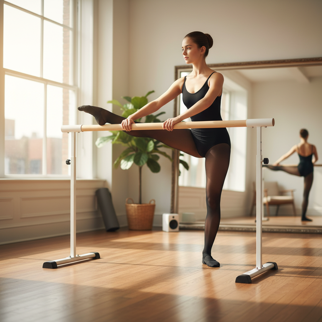 Premium Portable Ballet and Stretch Barre 150cm with Adjustable Height and Anti-Slip Feet for All Ages