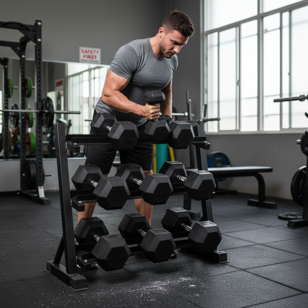 Heavy Duty Dumbbell Set 32.5kg to 40kg - 4 Pairs with Storage Rack for Strength Training