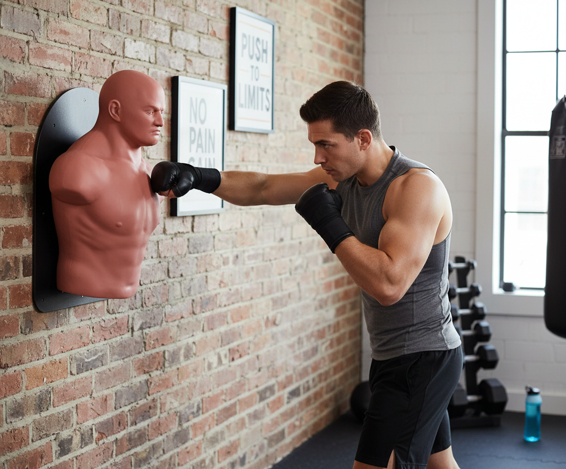 Professional Wall-Mounted Punching Dummy with High-Elasticity Skin and Durable Foam Padding for Realistic Training Sessions