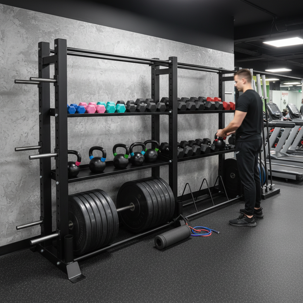 Premium Heavy Duty Storage Rack for Wall Balls, Kettlebells, Dumbbells, and More - 2.6m Wide, Durable Steel Construction
