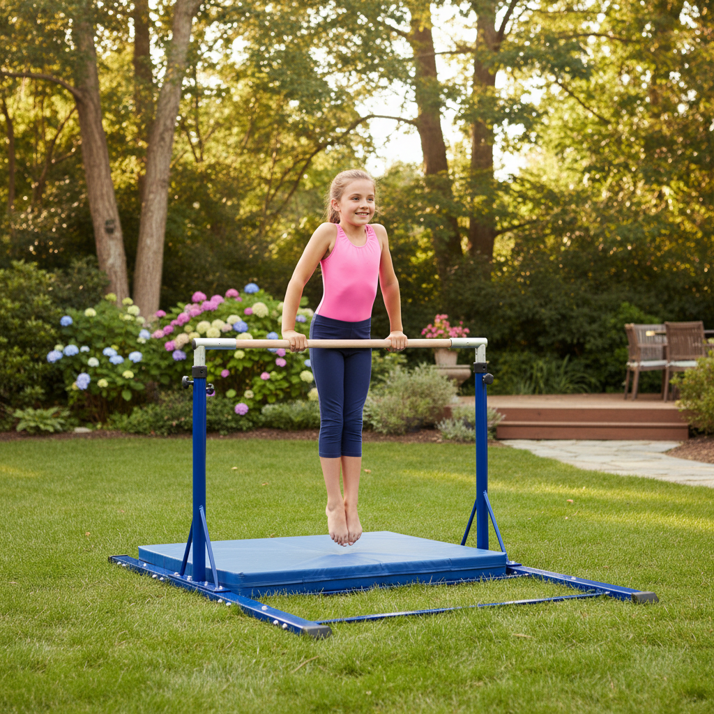 Professional Adjustable 3-5ft Horizontal Gymnastics Bars with Fiberglass Centre for Home Training and Junior Gymnasts
