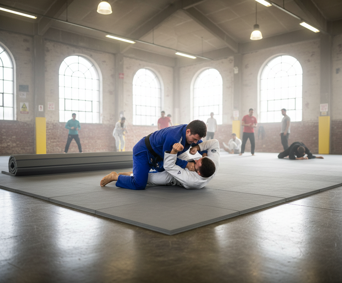 Premium 6m x 1.5m x 40mm Roll Out Mats with Velcro for MMA Flooring Deployment - High-Quality Professional Grade for Industrial and Commercial Appl...