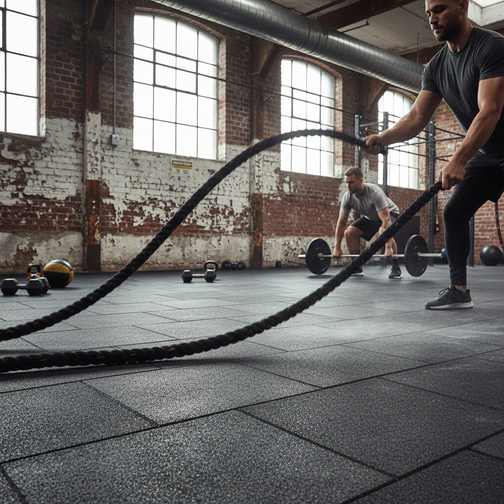 Premium Gym Rubber Flooring Mats Package - 52 Heavy Duty Tiles, 50cm x 50cm, 20mm, 30mm, 40mm Thickness for CrossFit and Weightlifting