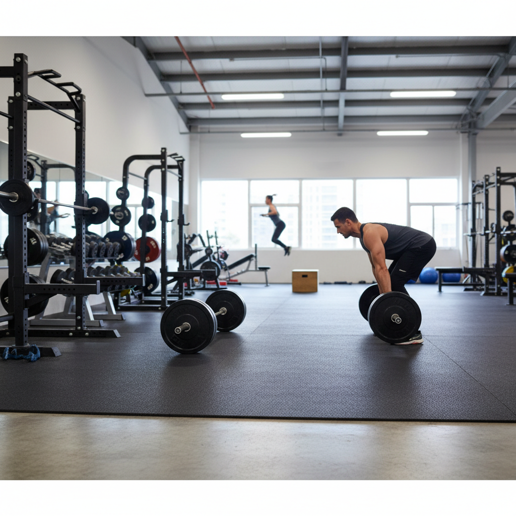 Premium 4mm Rubber Mat Roll for Gym and Fitness - Available in Multiple Lengths - High-Quality Professional Grade for Industrial and Commercial App...