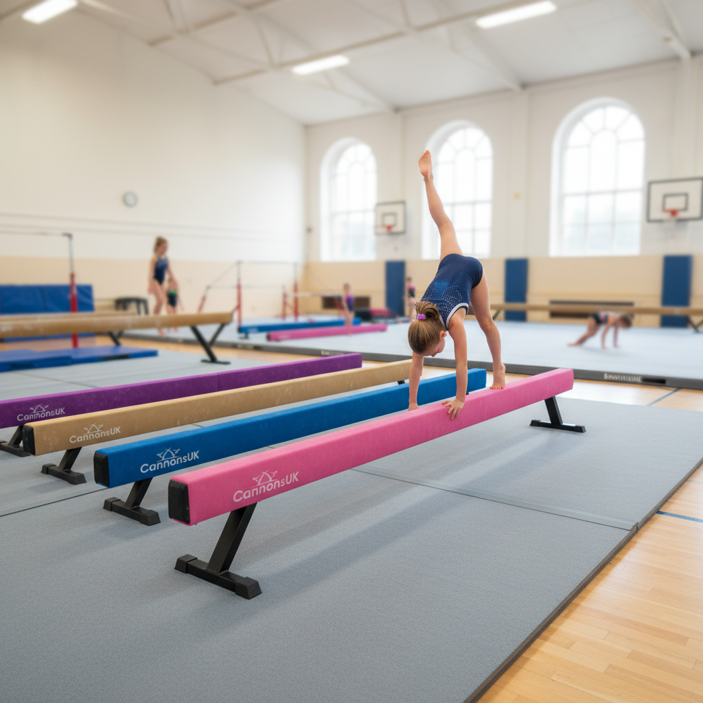 Premium 12ft Solid Gymnastics Beam with Deluxe Faux Suede Finish for Training and Practice