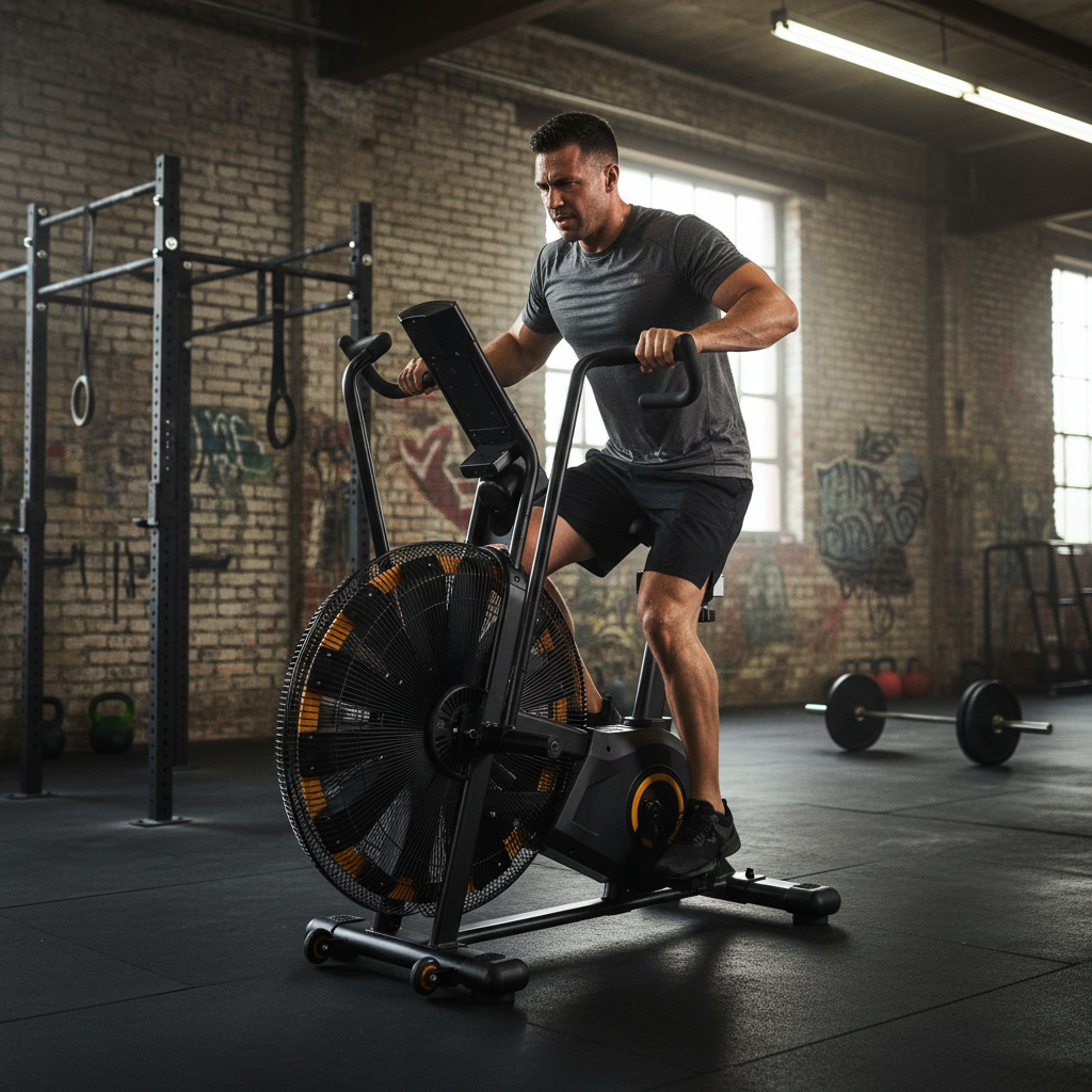 Premium Heavy Duty Air Bike with Dynamic Resistance, Ergonomic Design, and Full-Body Conditioning Features