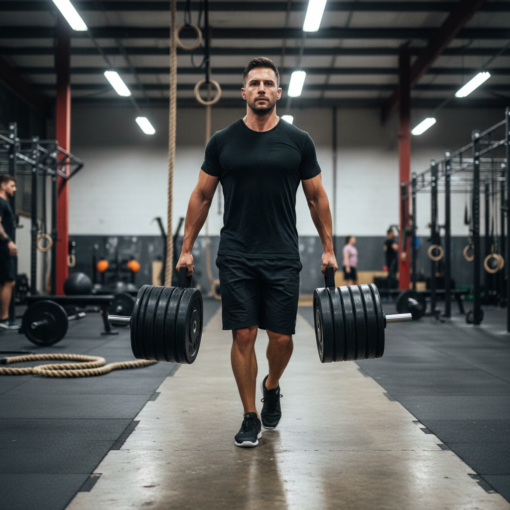 Premium Heavy Duty Farmer's Walk Handles - Olympic Plate Compatible for Strength Training and Conditioning