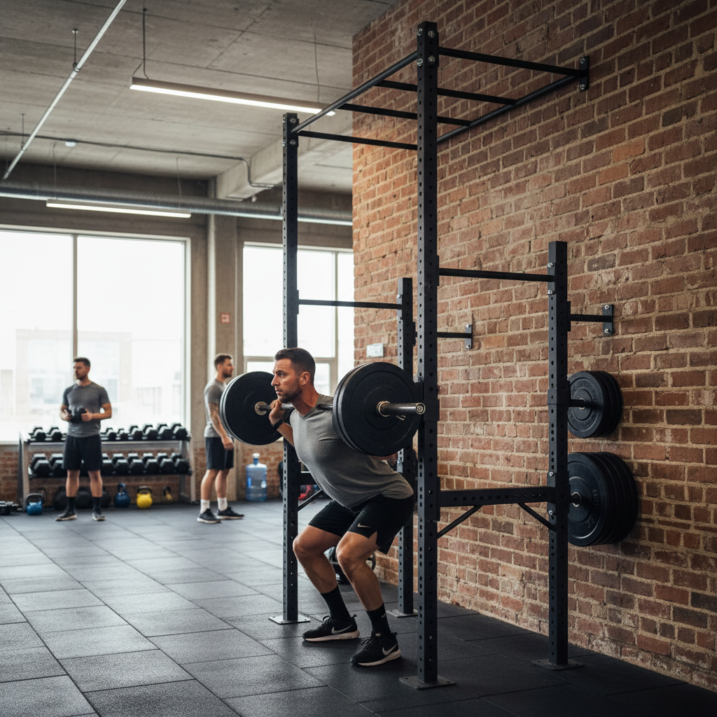 Premium Wall Mounted Rig with Standard Pull Up Bar and J Hooks - Heavy Duty Gym Equipment