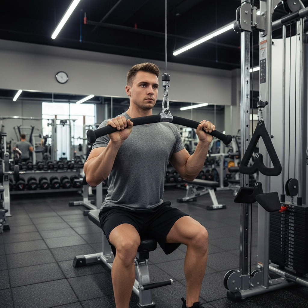 Premium 5-Piece Lat Pulldown Handle Set with Anti-Slip Grip for Versatile Strength Training