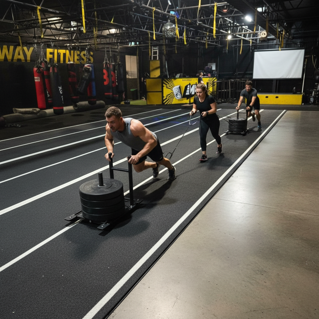 Premium Heavy Duty Sled Track with Lanes for Indoor/Outdoor Use - Durable, Non-Fade, Omni-Directional Grass Track