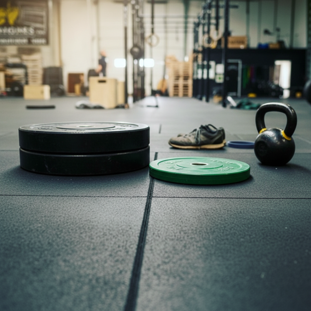 Premium Heavy Duty Black Rubber Gym Flooring Tiles 1m x 1m x 20mm - Low-Odour, Precision-Cut for Commercial and Home Use
