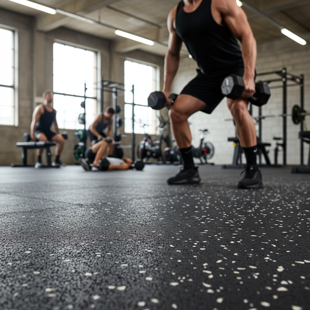 Premium 4mm Rubber Gym Flooring Rolls for Home and Commercial Use - Durable, Slip-Resistant, Low-Maintenance Mats in Multiple Lengths