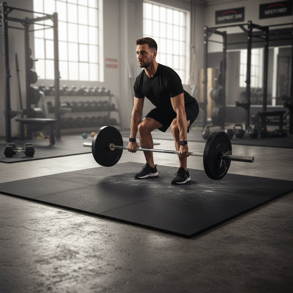 Premium 15mm Gym Flooring Mats 100cm x 100cm for Home and Commercial Use with High Weight Limit