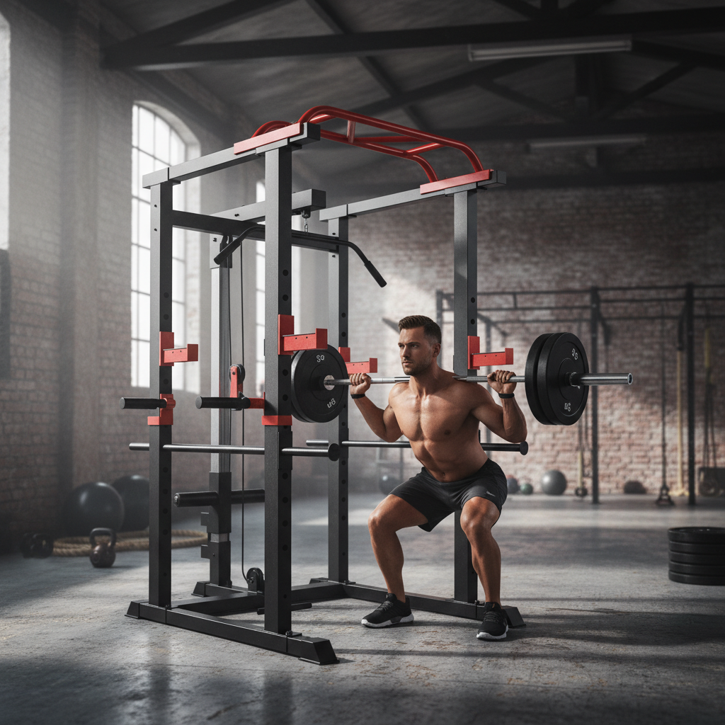 Premium 150kg Bumper Plates with Power Multi Cage and Olympic Barbell Options for Home and Commercial Gyms