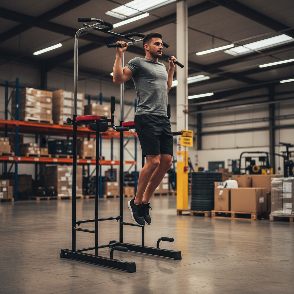 Professional Bodyweight Pull-Up and Dip Station Rack with Adjustable Height and Durable Steel Construction