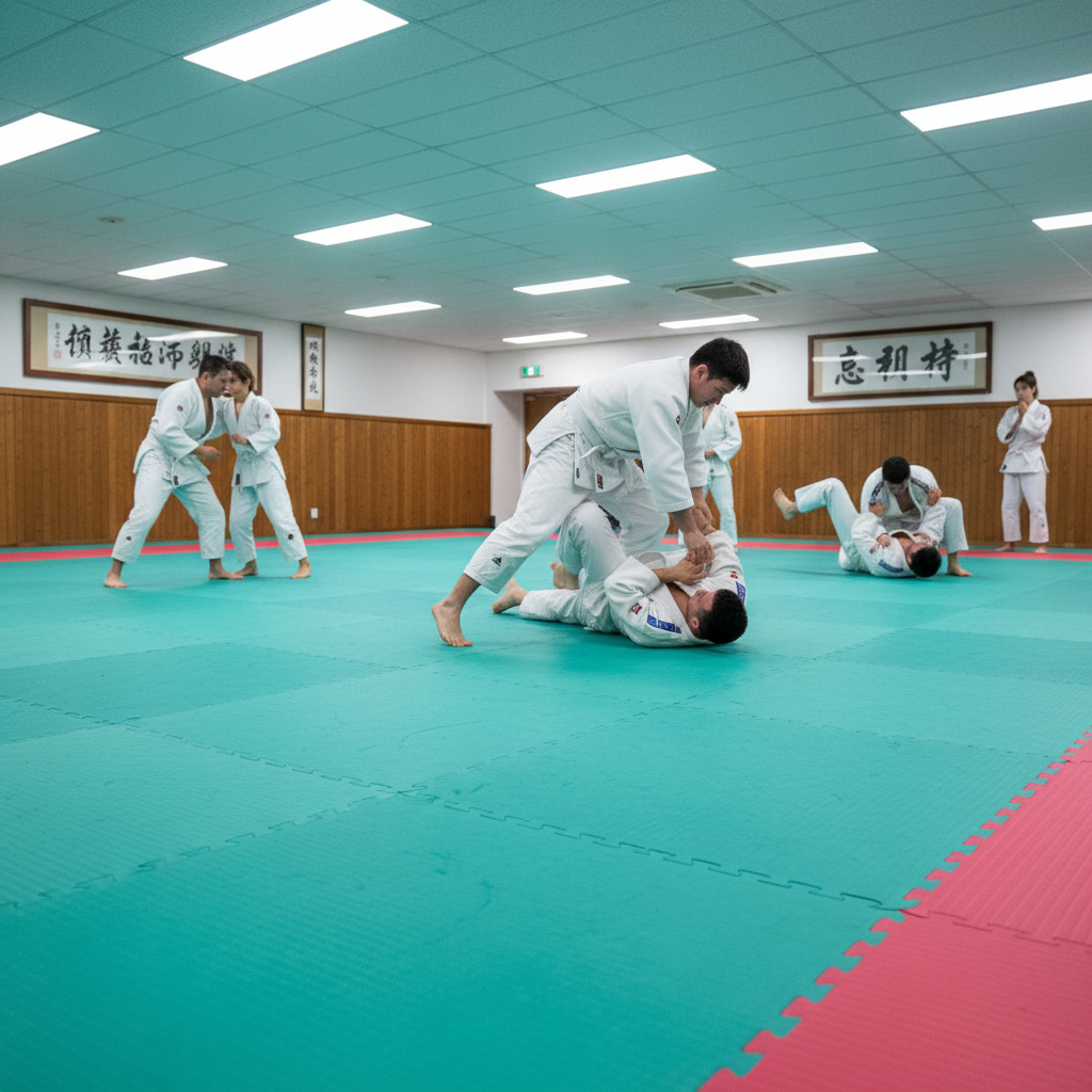 Premium 40mm Reversible Tatami Jigsaw Mats in Red and Green - 1m x 1m, High-Density for Versatile Use