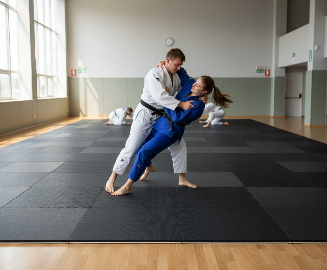 Premium 1m x 1m x 40mm Judo Mat with Anti-Slip Base and High Shock Absorption - High-Quality Professional Grade for Industrial and Commercial Appli...