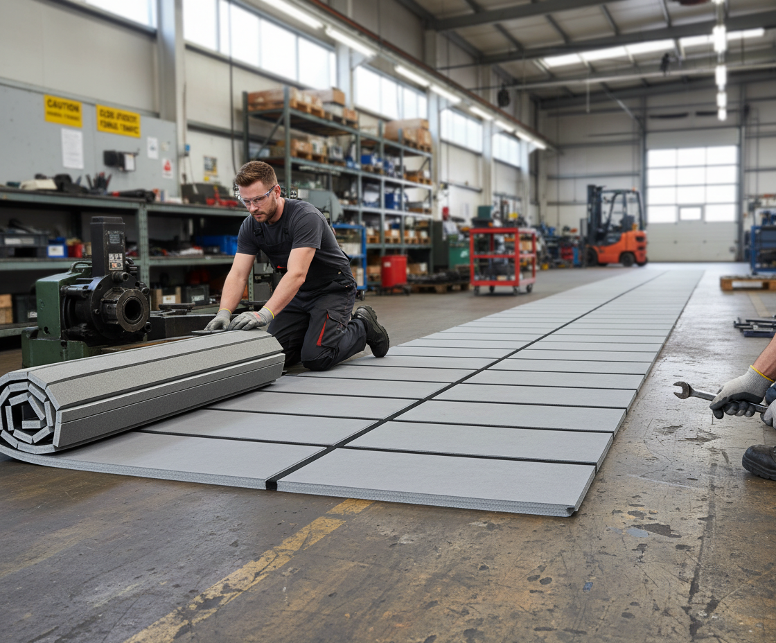 Premium 6m x 1.5m x 40mm Roll Out Mats with Velcro for MMA Flooring Deployment - High-Quality Professional Grade for Industrial and Commercial Appl...