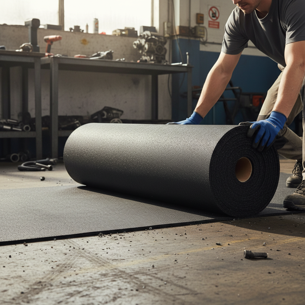 Premium 4mm Rubber Mat Roll for Gym and Fitness - 20m Length, 1.20m Width, Heavy-Duty Sound Insulation