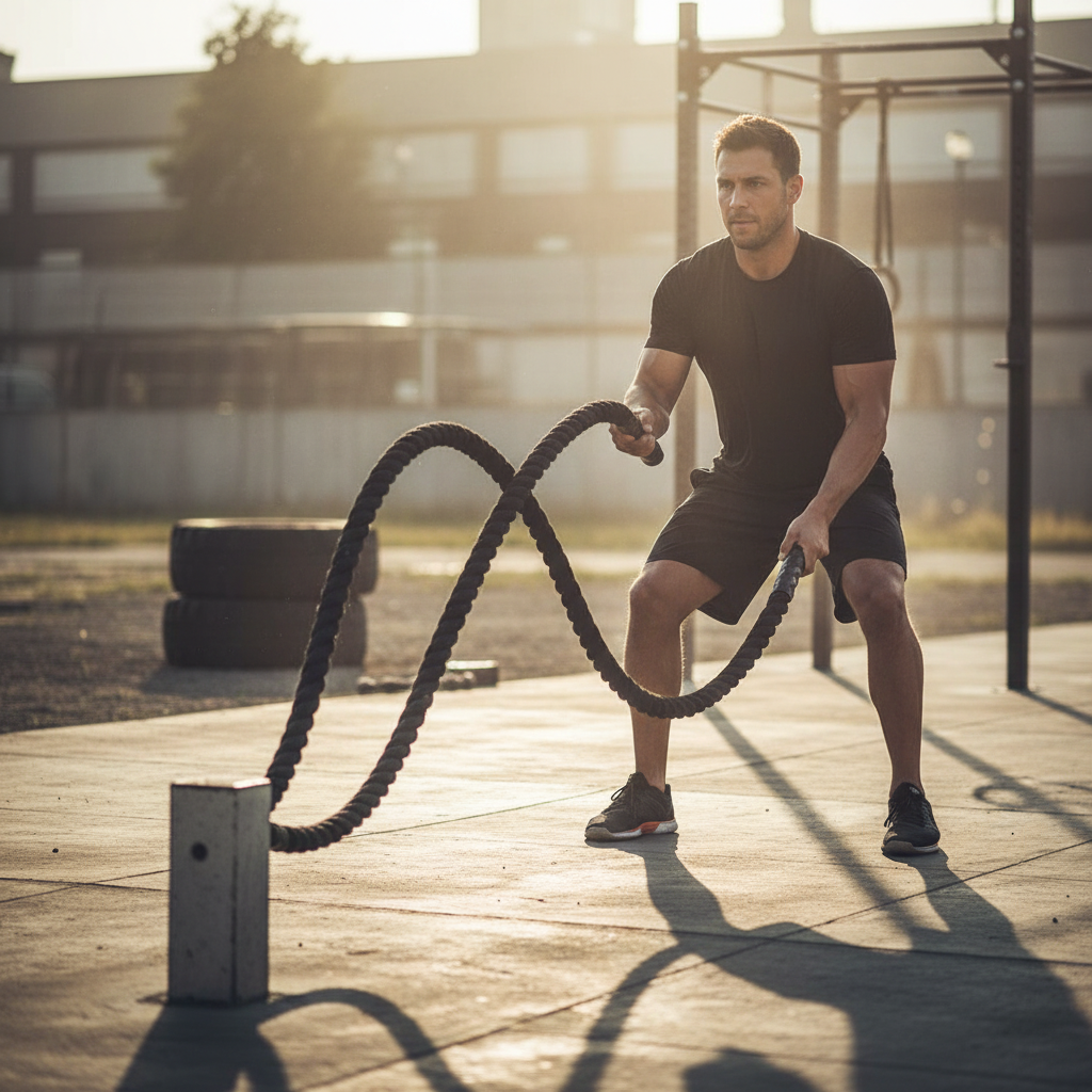 Premium Heavy Duty Battle Rope 9m - Durable Braided Design for Full-Body Strength Training