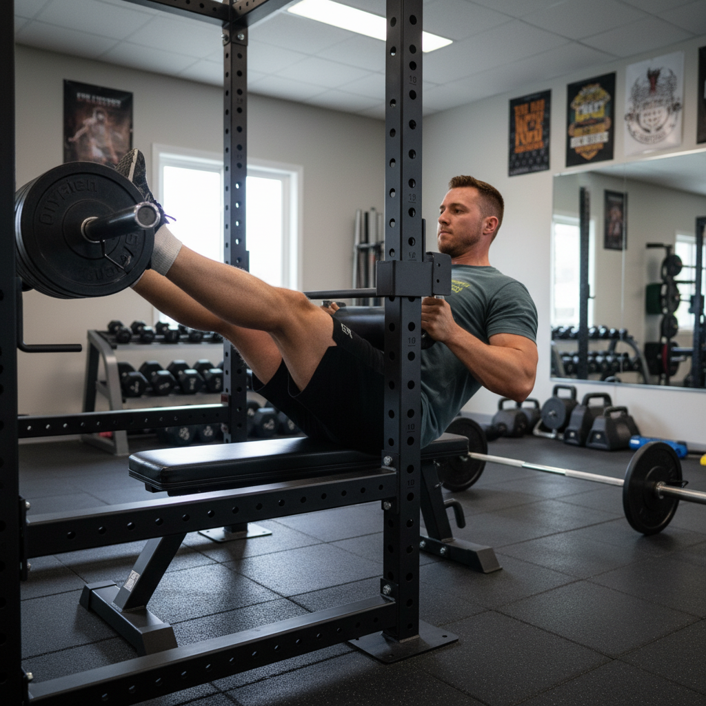 Professional Heavy Duty Leg Curl/Extension Attachment for 26mm Racks - Versatile Design for Multiple Exercises