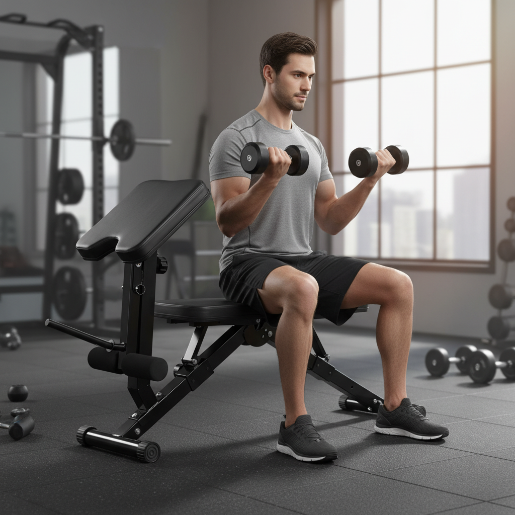 Premium Adjustable Weight Bench with Preacher Curl and Leg Developer - Foldable Full-Body Training Station for Home Use