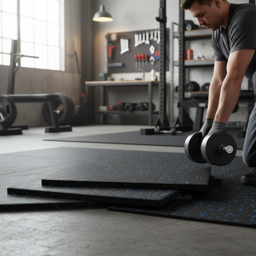 Premium 20mm Thick Interlocking Floor Mats 1m x 1m - Heavy-Duty Gym Tiles with Shock Absorption and Anti-Slip Surface