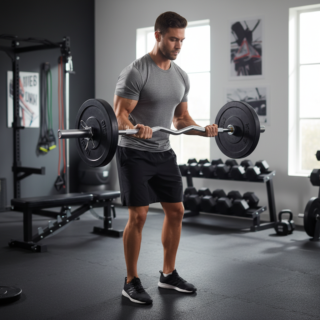 Premium 4ft EZ Curl Bar for Ergonomic Strength Training - High-Performance Steel with Chrome-Plated Finish