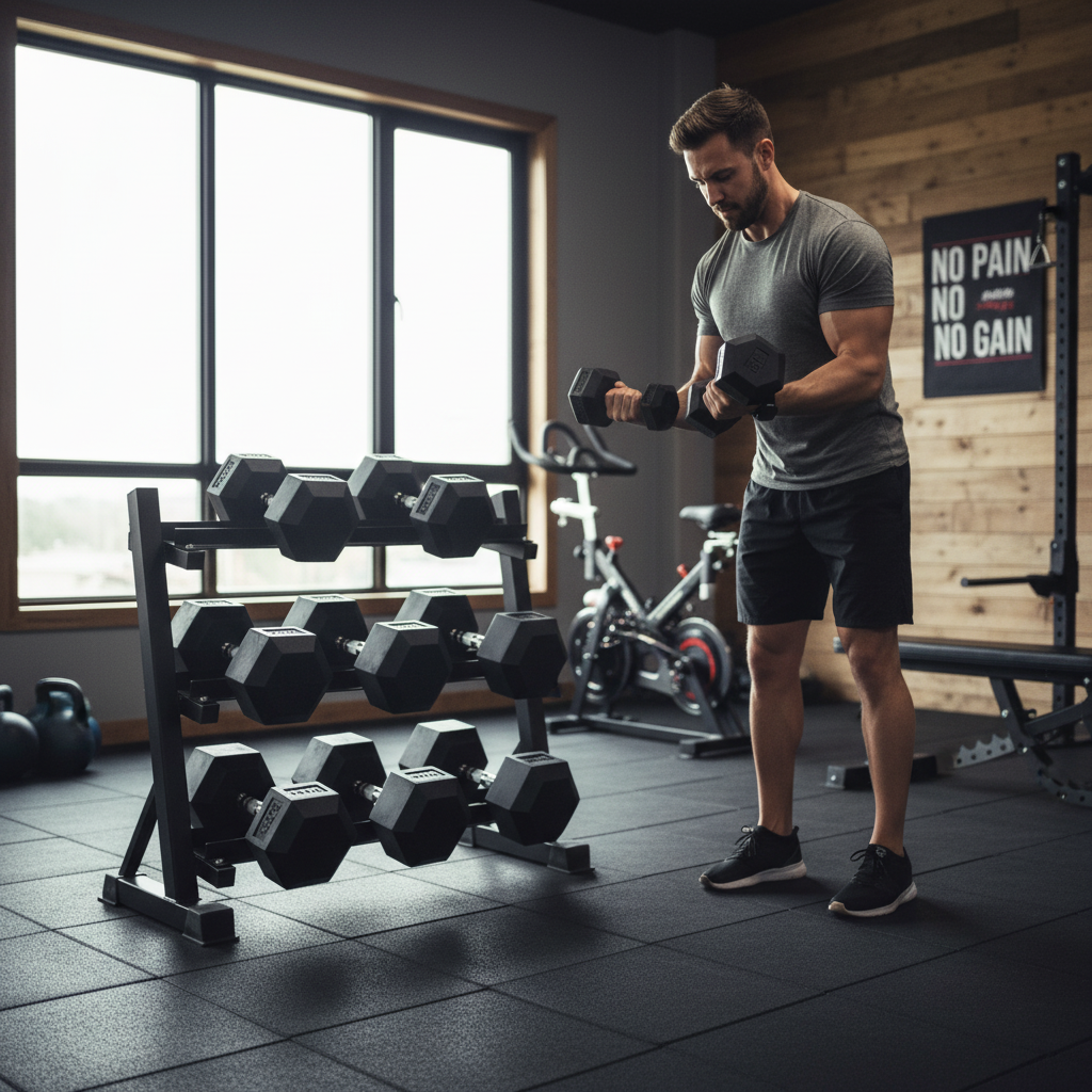 Heavy Duty Dumbbell Set 32.5kg to 40kg - 4 Pairs with Storage Rack for Strength Training