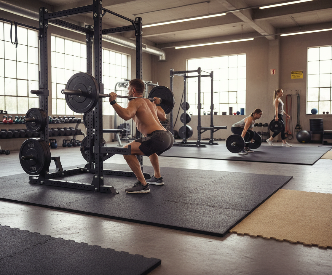 Premium 20mm Anti-Shock Rubber Gym Mat - Durable Flooring for Home & Commercial Use, 1m x 1m Size